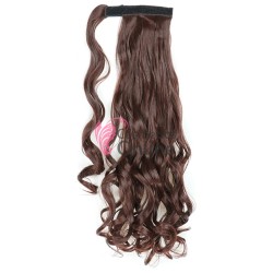 Extensie de par coada cu clema si arici ondulata de 60 cm cod SI88M433 Castaniu Inchis